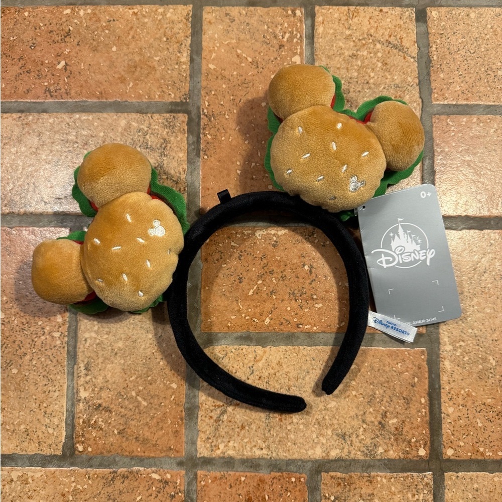 NWT Genuine Tokyo Disney Plush Hamburger Minnie Ears Headband